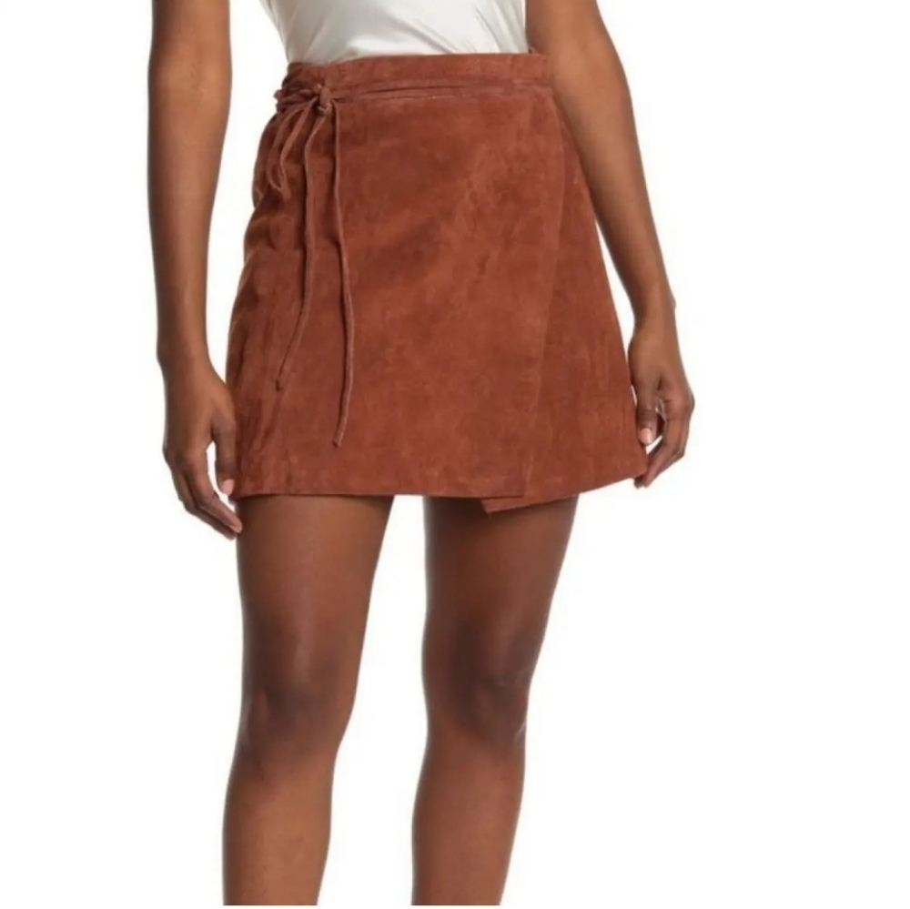 BlankNYC- Mud Pie Suede Leather Skirt- Women’s Size 26 Western Neutral Mini